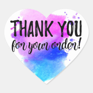 Vielen Dank für Ihr Bestelllabel Herz-Aufkleber