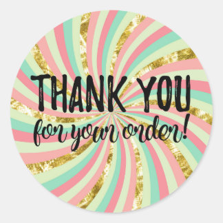 Vielen Dank für Ihr Bestelllabel Runder Aufkleber