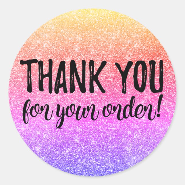 Vielen Dank für Ihr Bestelllabel Runder Aufkleber (Vorderseite)