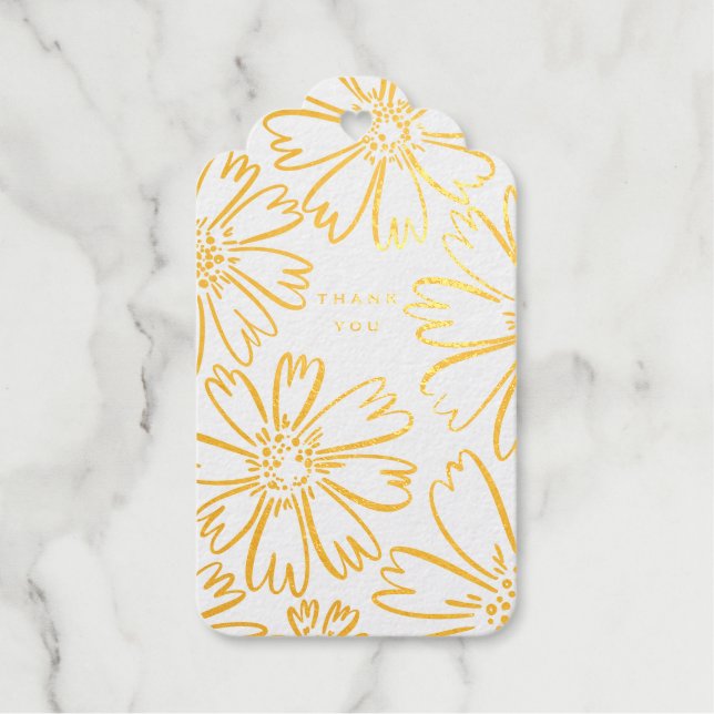 Vielen Dank für Ihr Blumendesign mit Foto in Folie Geschenkanhänger (Vorderseite)