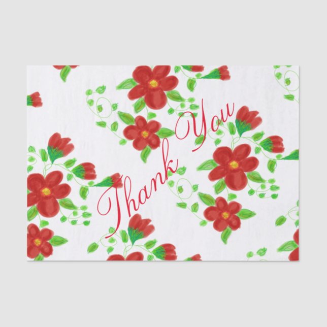 Vielen Dank für Ihr Blumenzettel Seidenpapier (Vorderseite)