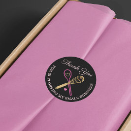 Vielen Dank für Ihr Business Bakery Whisk & Spoon Runder Aufkleber