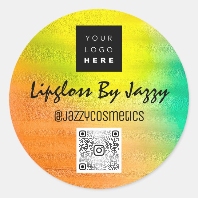 Vielen Dank für Ihr Business Beauty Lemon QR Code  Runder Aufkleber (Vorderseite)