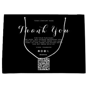 Vielen Dank für Ihr Business Logo QR Code Große Geschenktüte