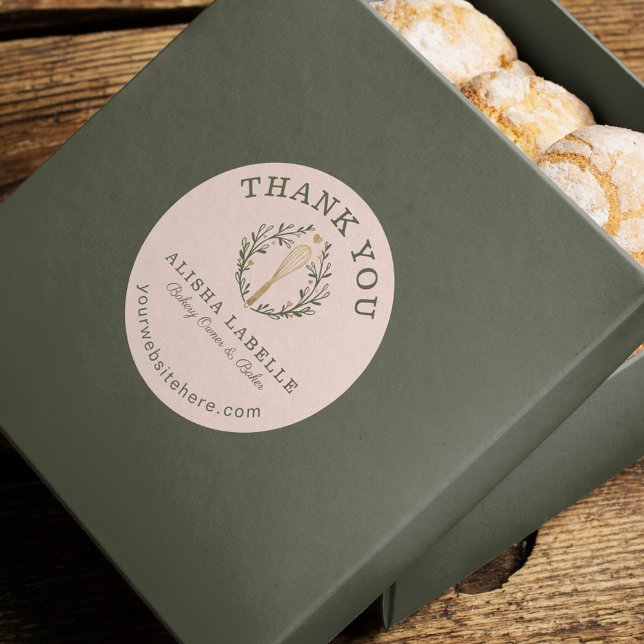 Vielen Dank für Ihr Business Pink Bäckerei Whisky  Runder Aufkleber (Von Creator hochgeladen)