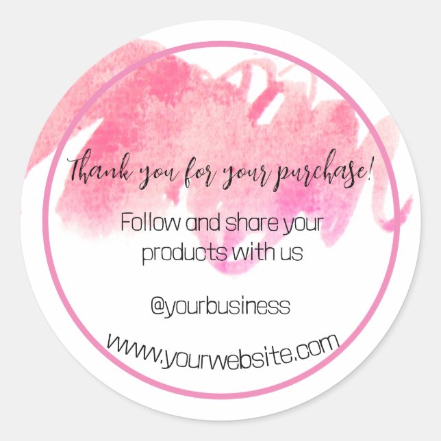 Vielen Dank für Ihr Business-Sticker Runder Aufkleber (Vorderseite)