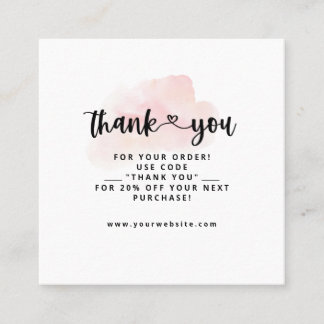 Vielen Dank für Ihr Business Watercolor Cards Beil Quadratische Visitenkarte