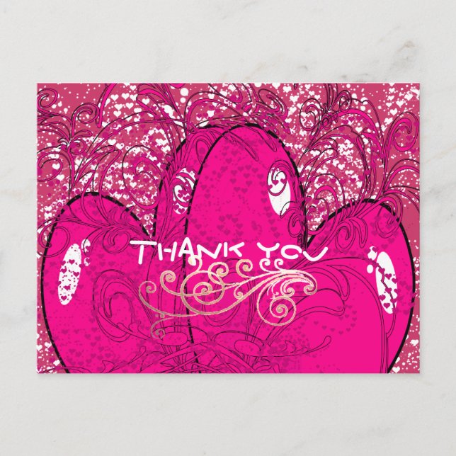 Vielen Dank für Ihr doppeltes Herz Postkarte (Vorderseite)