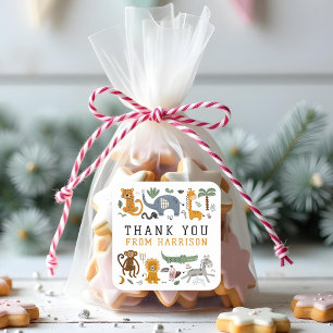 Vielen Dank für Ihr Geburtstag Zwei Wildtiere Tier Quadratischer Aufkleber