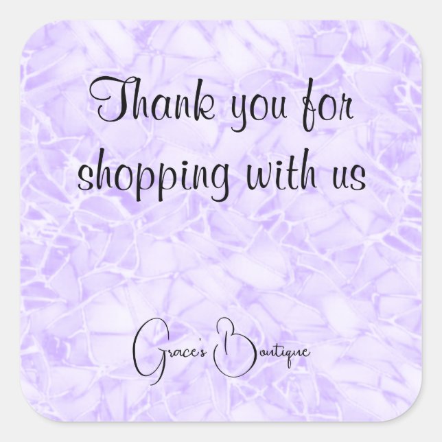 Vielen Dank für Ihr Geschäft Quadratischer Aufkleber (Vorderseite)