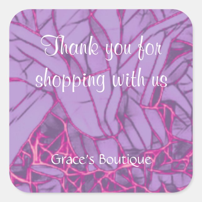 Vielen Dank für Ihr Geschäft Quadratischer Aufkleber (Vorderseite)