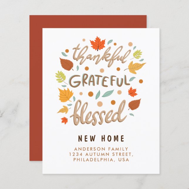 Vielen Dank für Ihr Glück und Ihre gute neue Zuhau (Vorne/Hinten)