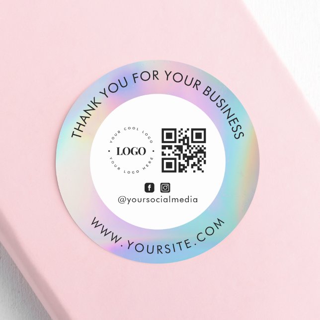 Vielen Dank für Ihr individuelles Firmenlogo QR Co Runder Aufkleber (Von Creator hochgeladen)