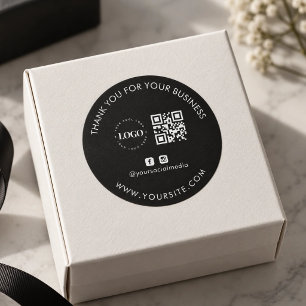 Vielen Dank für Ihr individuelles Firmenlogo QR Co Runder Aufkleber