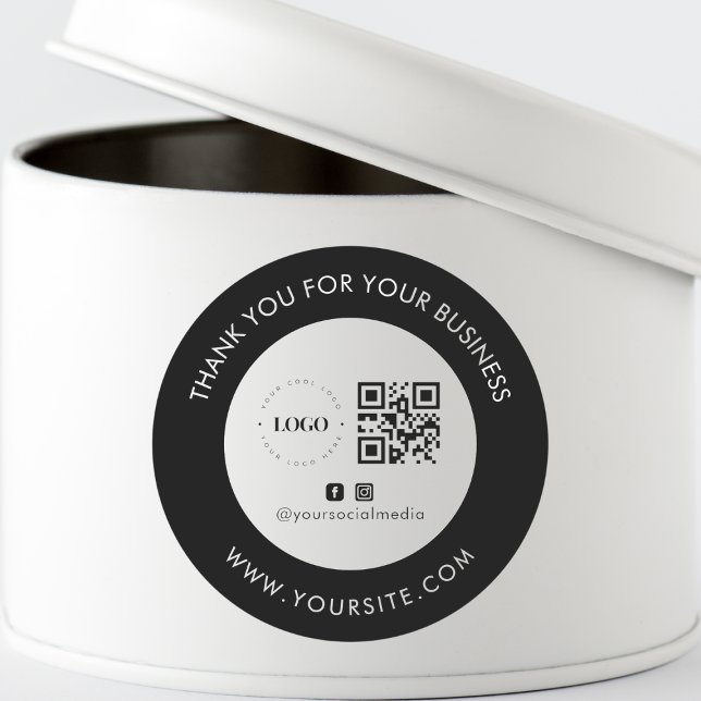 Vielen Dank für Ihr individuelles Firmenlogo QR Co Runder Aufkleber (Von Creator hochgeladen)