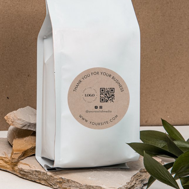 Vielen Dank für Ihr individuelles Firmenlogo QR Co Runder Aufkleber (Von Creator hochgeladen)