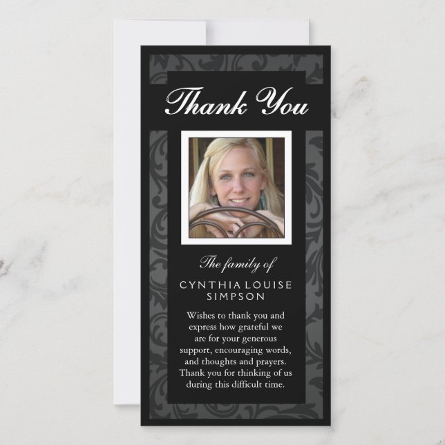 Vielen Dank für Ihr individuelles Foto Schwarz & W Dankeskarte (Vorderseite)