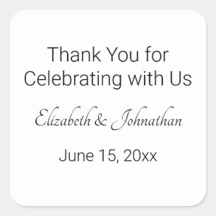 Vielen Dank für Ihr Interesse an der Feier mit uns Quadratischer Aufkleber