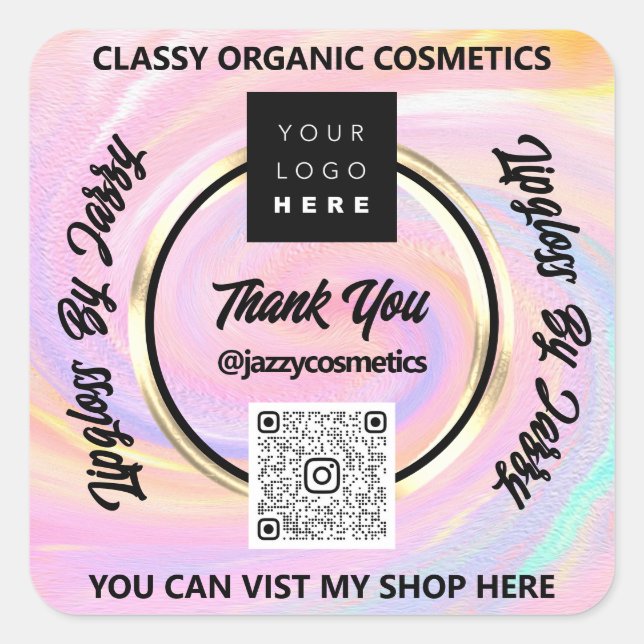 Vielen Dank für Ihr Interesse an QR-Code Logo Holo Quadratischer Aufkleber (Vorderseite)