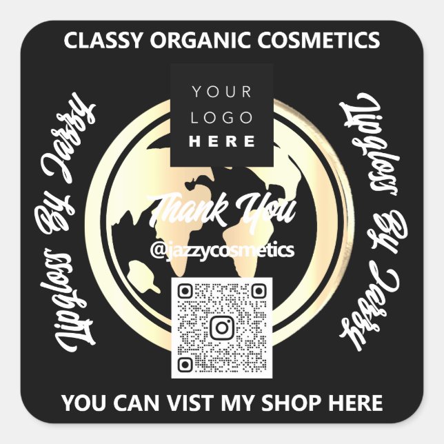 Vielen Dank für Ihr Interesse an QR-Logokombinatio Quadratischer Aufkleber (Vorderseite)