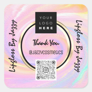 Vielen Dank für Ihr Interesse an QR-Logos Pink Hol Quadratischer Aufkleber