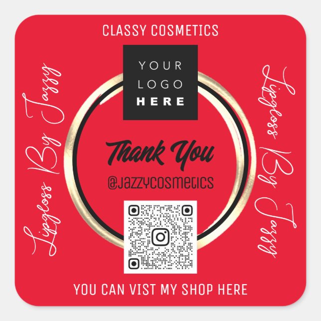 Vielen Dank für Ihr Interesse an QR-Logoscan Red G Quadratischer Aufkleber (Vorderseite)