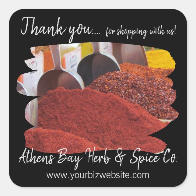 Vielen Dank für Ihr Interesse an unserem Business  Quadratischer Aufkleber (Vorderseite)