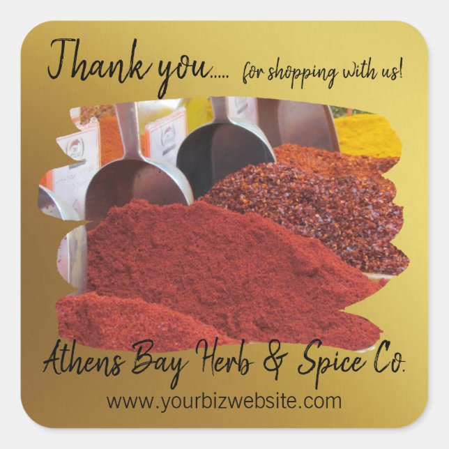 Vielen Dank für Ihr Interesse an unserem Business  Quadratischer Aufkleber (Vorderseite)