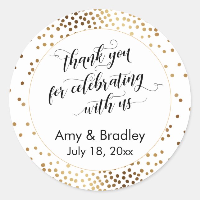 Vielen Dank für Ihr Interesse an unserem Goldenen  Runder Aufkleber (Vorderseite)