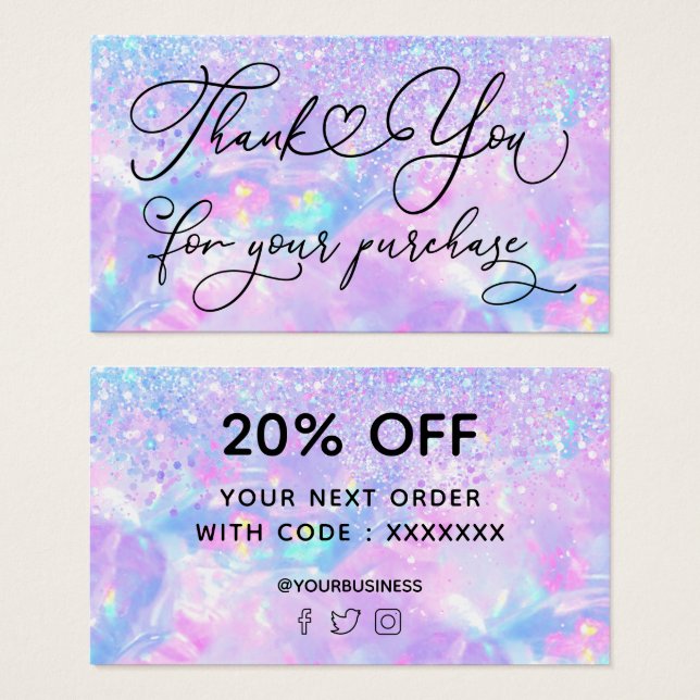 Vielen Dank für Ihr Kauf Imitate Glitzer opal (Vorne & Hinten)