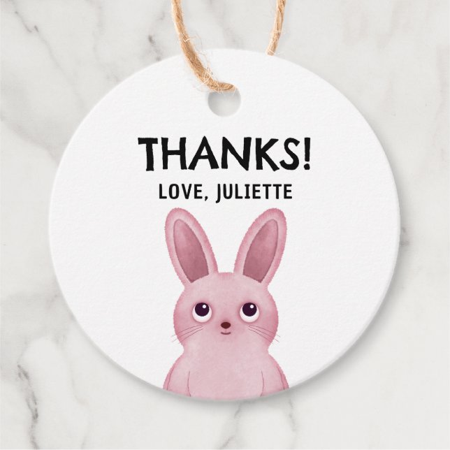 Vielen Dank für Ihr Kennzeichen mit Pink Baby Hunn Geschenkanhänger (Vorderseite)