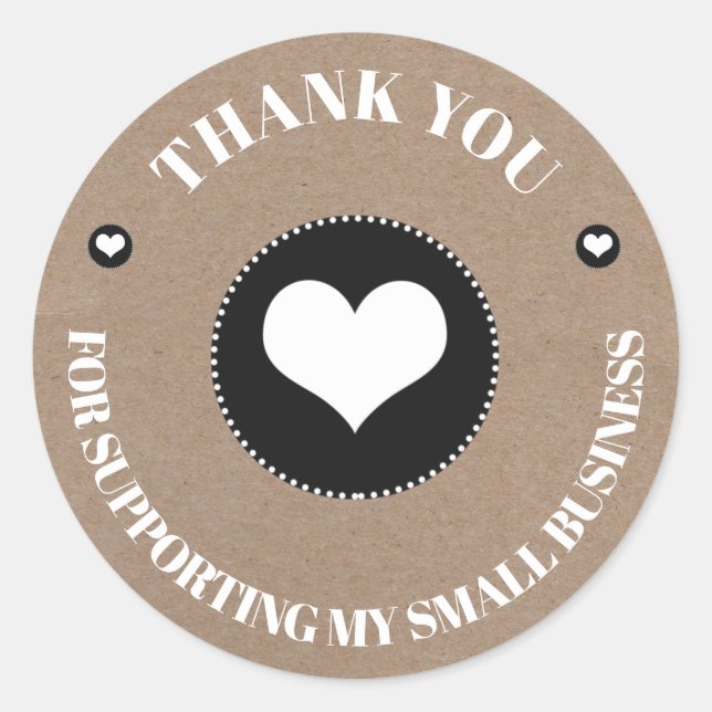 Vielen Dank für Ihr kleines Firmenlogo Beruflich Runder Aufkleber (Vorderseite)