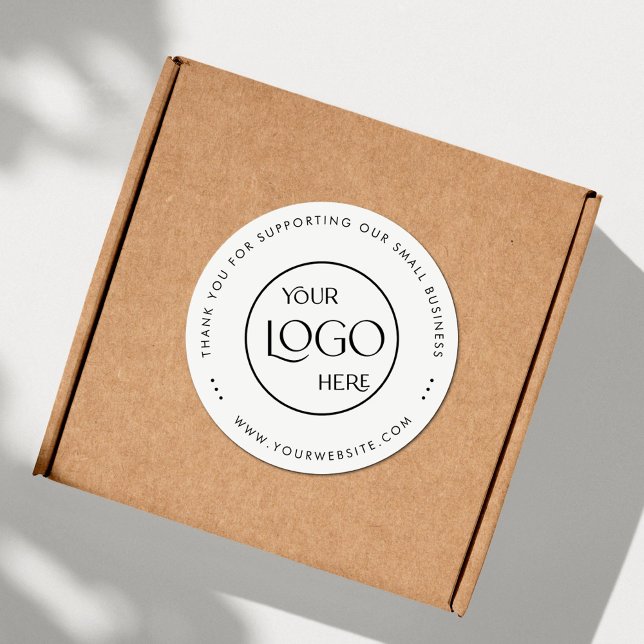 Vielen Dank für Ihr kleines Unternehmen Logo einfa Runder Aufkleber (Von Creator hochgeladen)