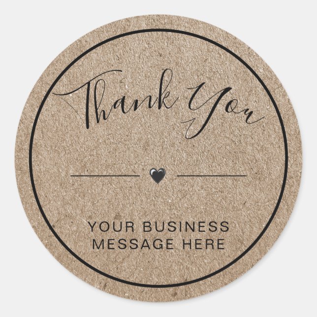 Vielen Dank für Ihr kleines Unternehmen Minimalist Runder Aufkleber (Vorderseite)