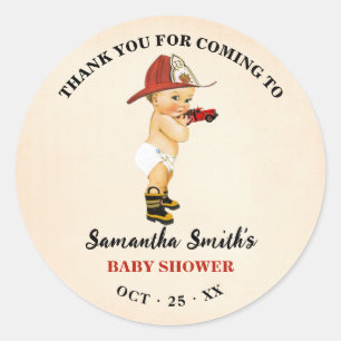 Vielen Dank für Ihr Kommen Baby Firefighter Baby S Runder Aufkleber