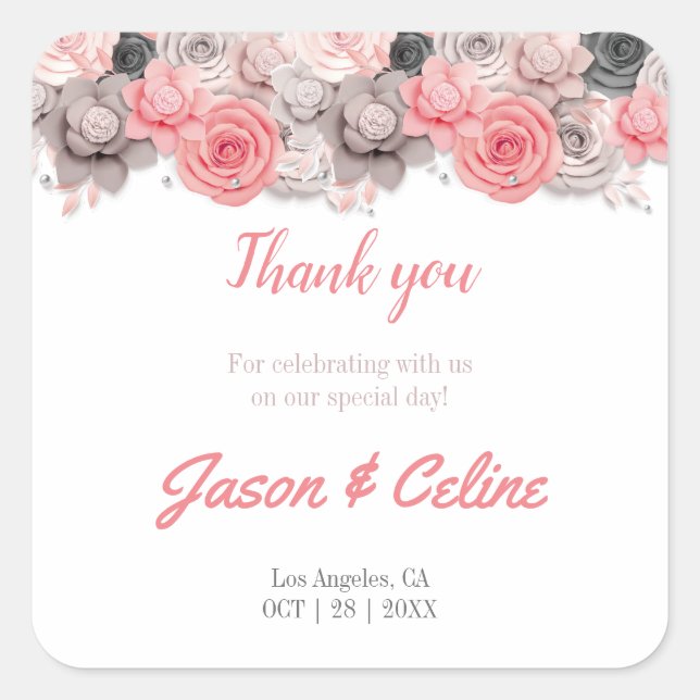 Vielen Dank für Ihr Kommen. Quadratischer Aufkleber (Vorderseite)