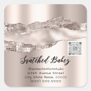 Vielen Dank für Ihr Kosmetik Logo QR Code Rose Pow Quadratischer Aufkleber