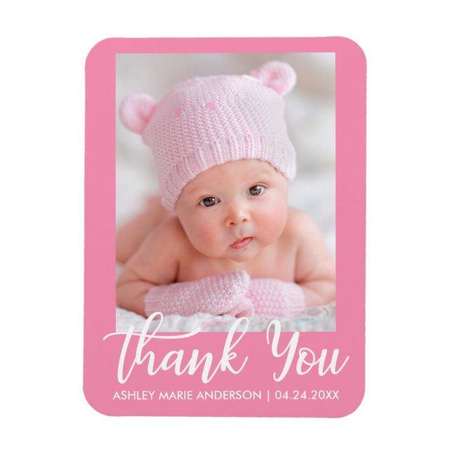 Vielen Dank für Ihr neues Baby Pink Magnet (Vertikal)