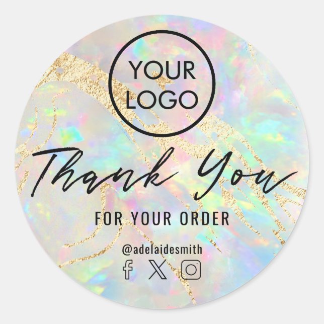 Vielen Dank für Ihr neues Opal Runder Aufkleber (Vorderseite)