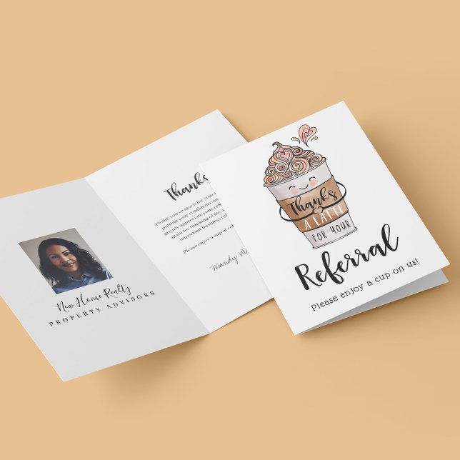 Vielen Dank für Ihr Referat Kawaii Coffee Cup Dankeskarte (Von Creator hochgeladen)