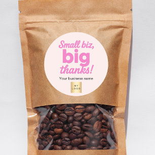 Vielen Dank für Ihr rosa Firmenlogo Runder Aufkleber