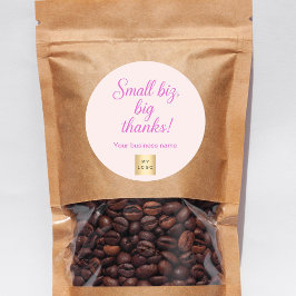 Vielen Dank für Ihr rosa Firmenlogo Runder Aufkleber