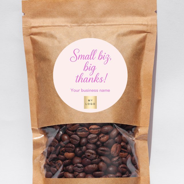 Vielen Dank für Ihr rosa Firmenlogo Runder Aufkleber (Von Creator hochgeladen)