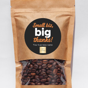 Vielen Dank für Ihr schwarz-orangefarbenes Logo Runder Aufkleber