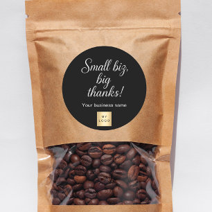 Vielen Dank für Ihr Schwarz-weißes Firmenlogo Runder Aufkleber