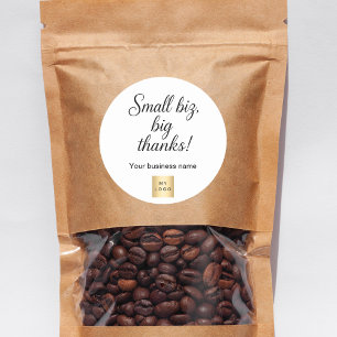 Vielen Dank für Ihr Schwarz-weißes Firmenlogo Runder Aufkleber