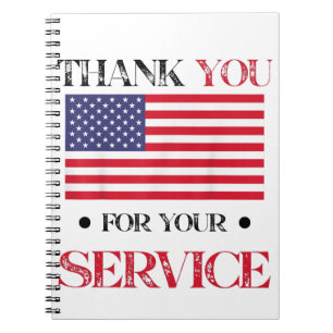 Vielen Dank für Ihr Service American Flag Notizblock