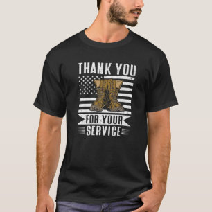Vielen Dank für Ihr Service USA Flag Proud America T-Shirt