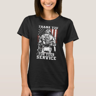 Vielen Dank für Ihr Service Veteran US Flag T-Shirt