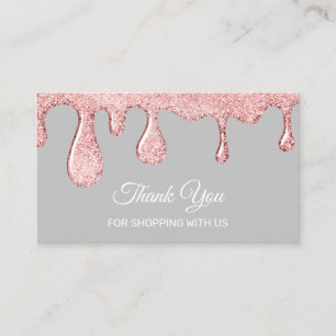 Vielen Dank für Ihr Shopping mit uns Tropfen Rose  Visitenkarte